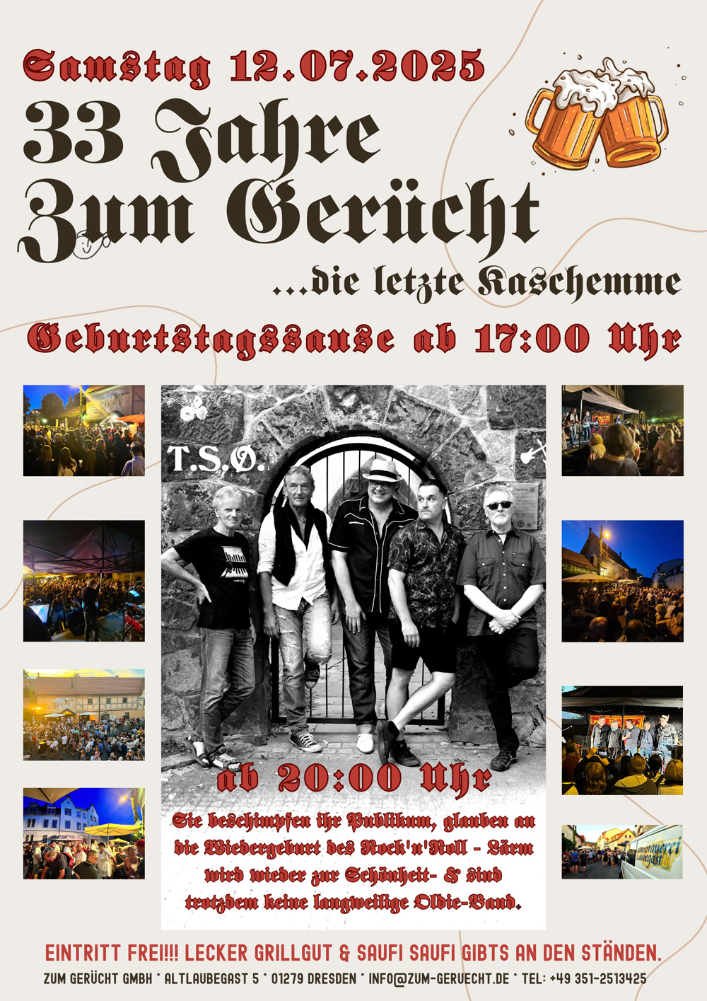 Plakat 33 Jahre Zum Gerücht
